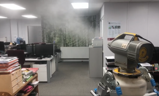 Disinfection fogging service in office building