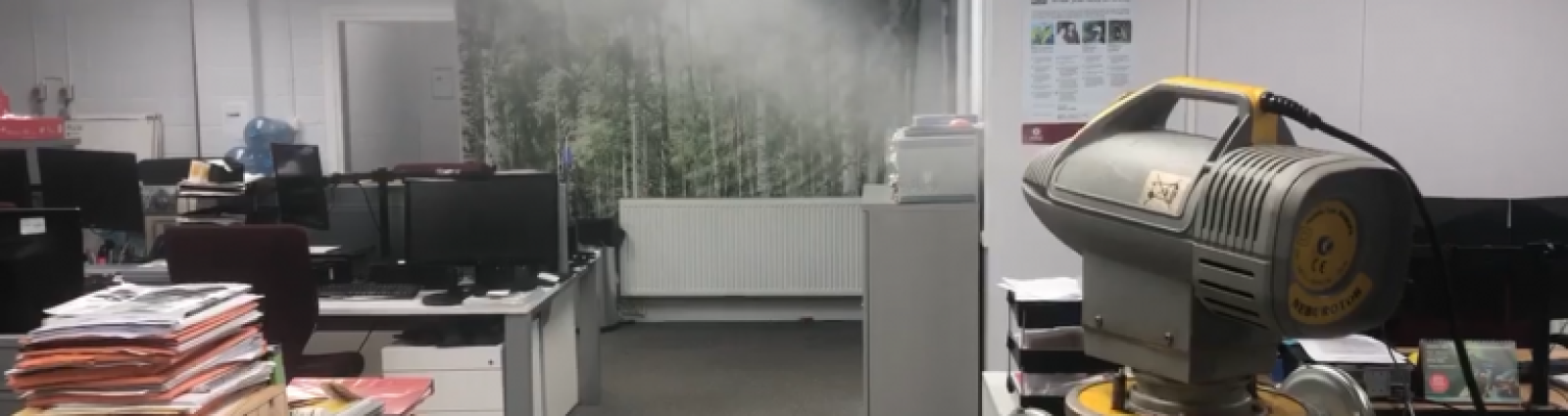 Disinfection fogging service in office building