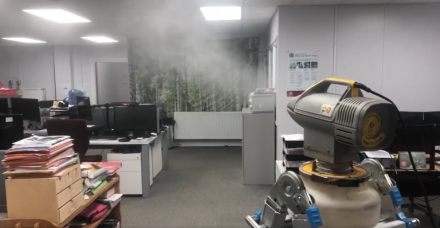 Disinfection fogging service in office building