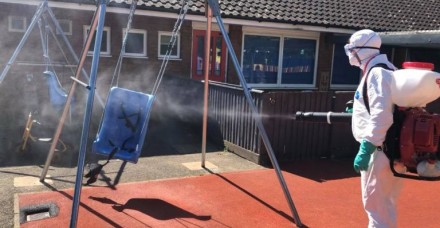Misting service education play area