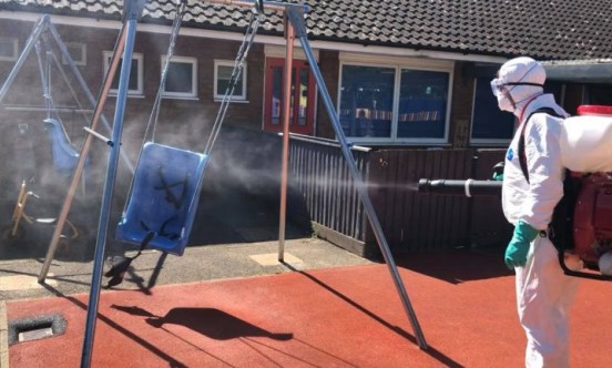 Misting service education play area